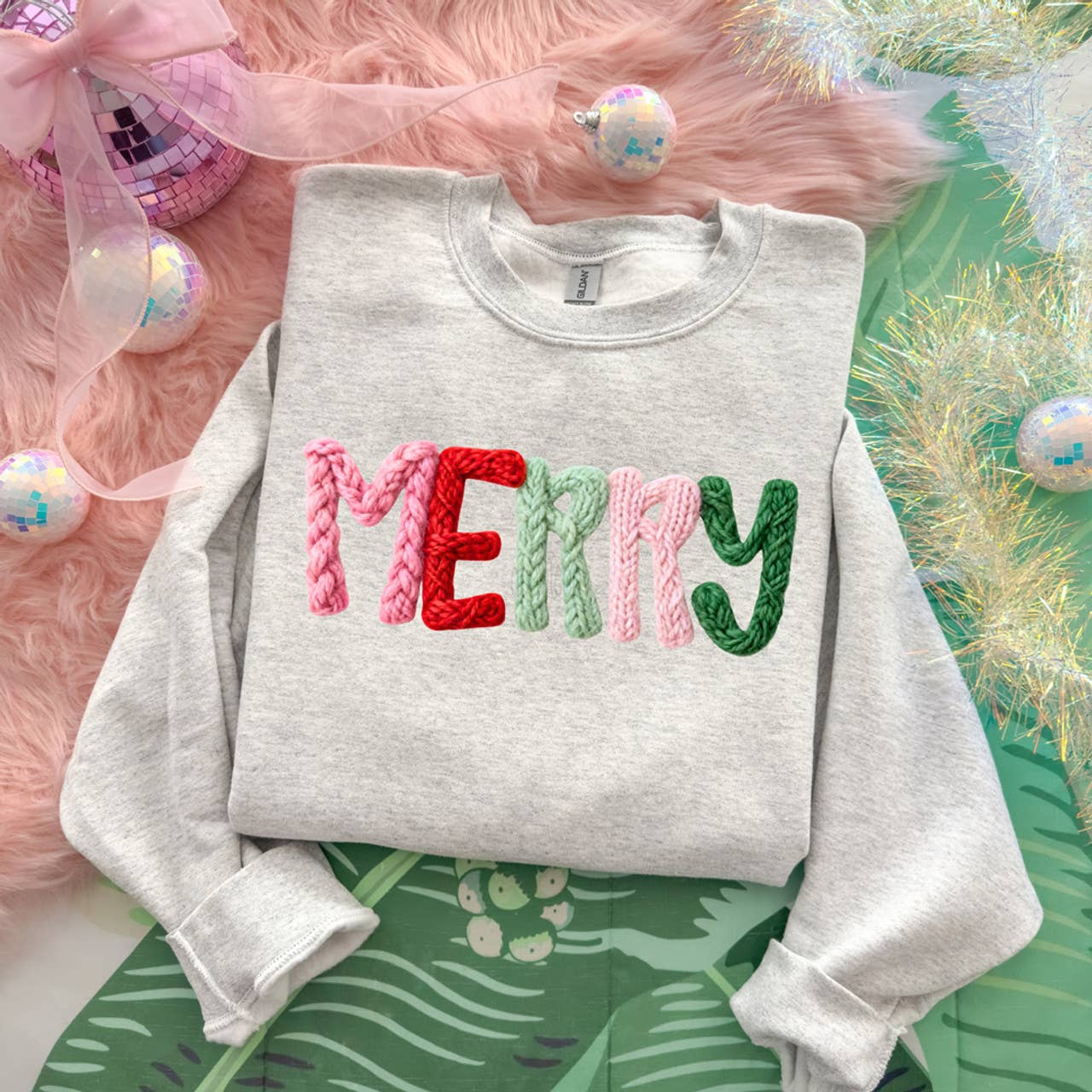 Faux Latch Hook Merry Sweatshirt T-Shirts, Hoodie | PodTeesHub.com