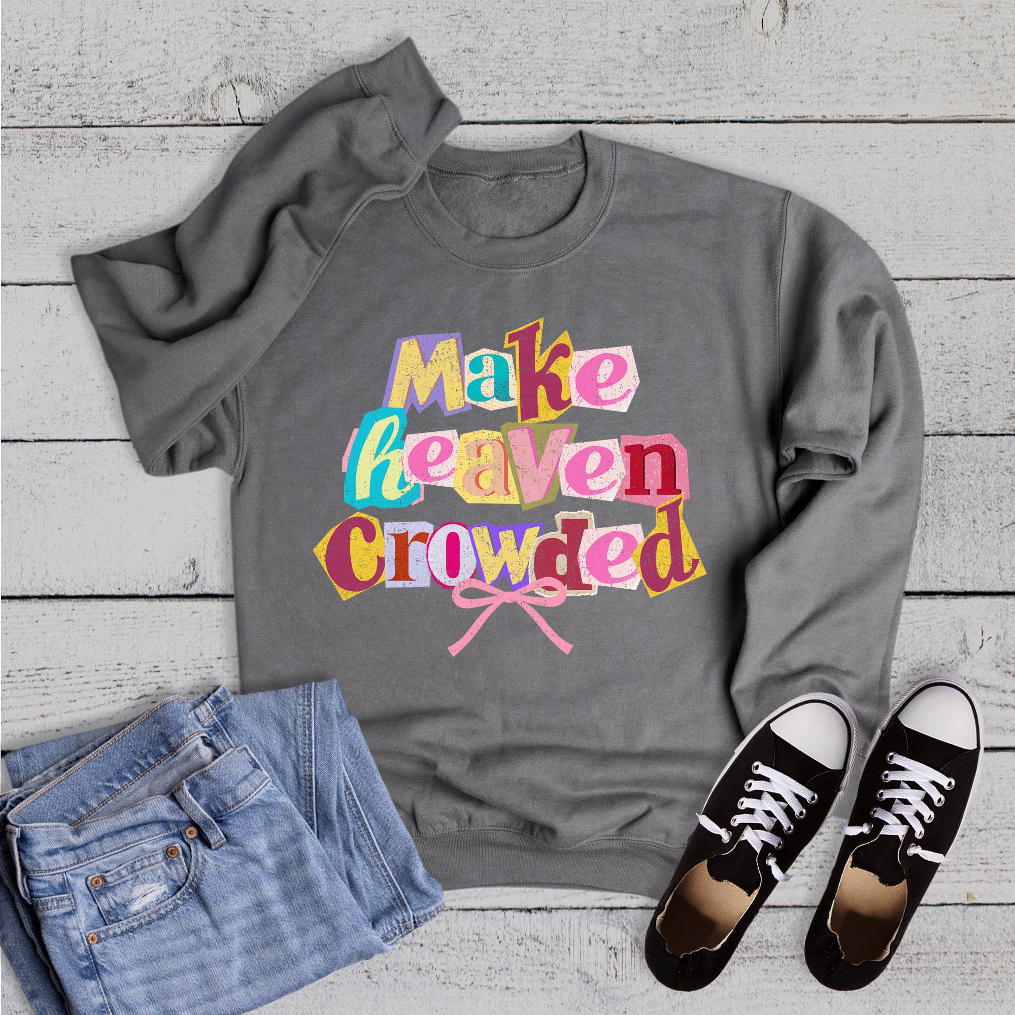 Make Heaven Crowded Magazine Letters Sweatshirt T-Shirts, Hoodie | PodTeesHub.com