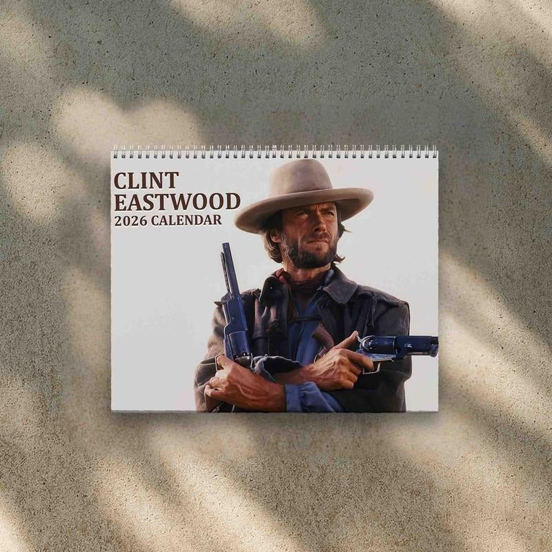 A Year Of Clint Eastwood 2026 Wall Calendar, Clint Eastwood 2026 Wall Calendar, Must Have Gift For Fans 2026 Clint...