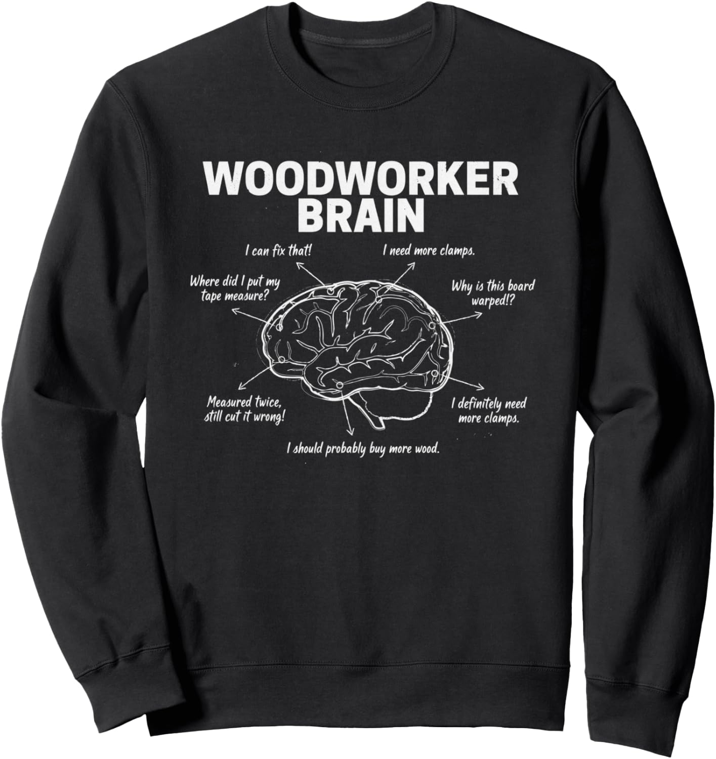 Woodworker Brain Funny Woodworking Carpenter Humor Sweatshirt
