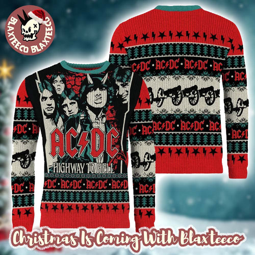 ACDC Highway To Hell Whole Lotta Cozy 2025 Holiday Christmas Ugly Sweater