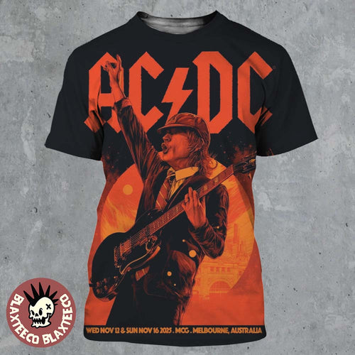 ACDC Melbourne PWR Up Tour 2025 Poster At Cricket Ground On November 12 And 16 2025 PWR Up Australia All Over Print Shirt