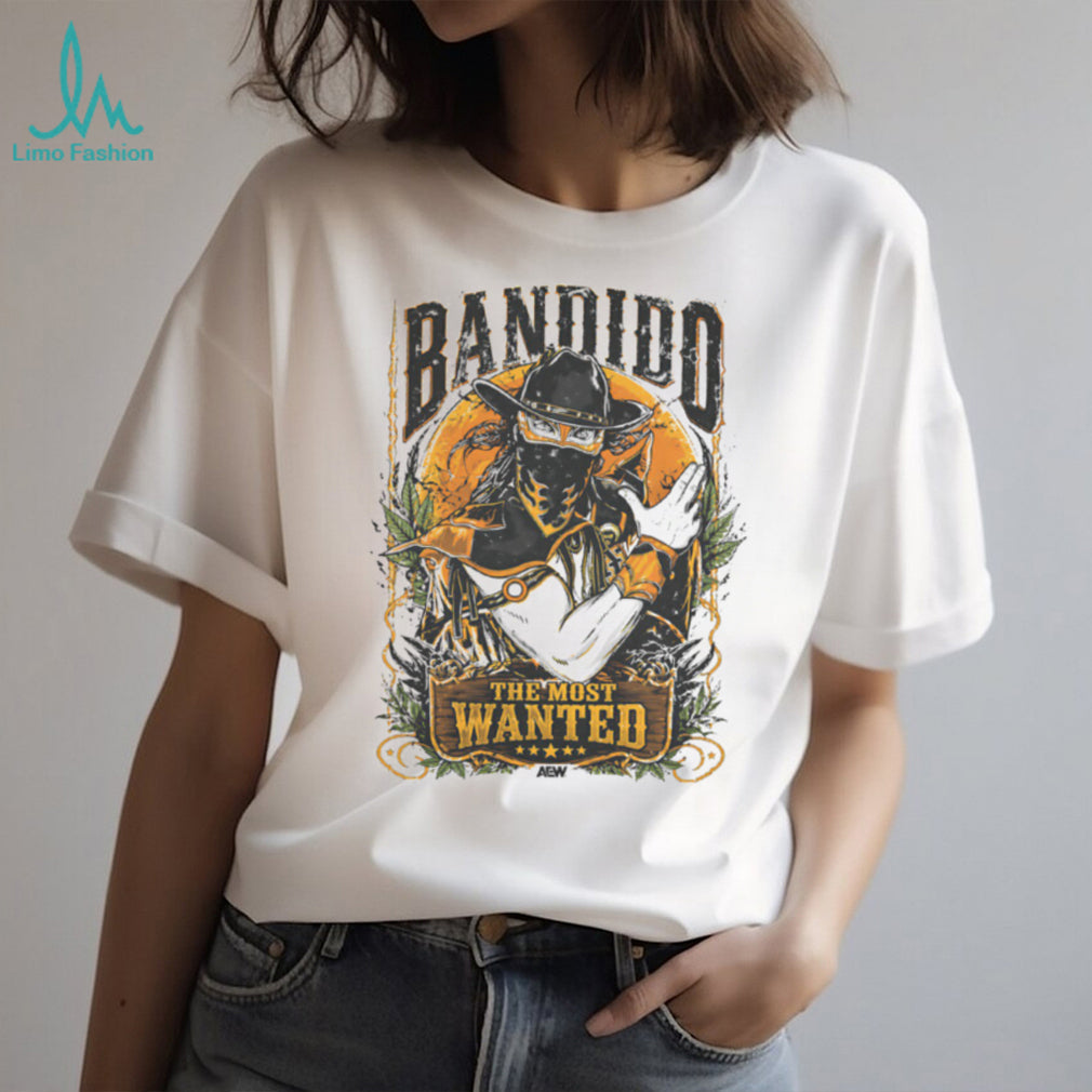 AEW Bandido The Most Wanted Wrestling Pro Logo Graphic T Shirt