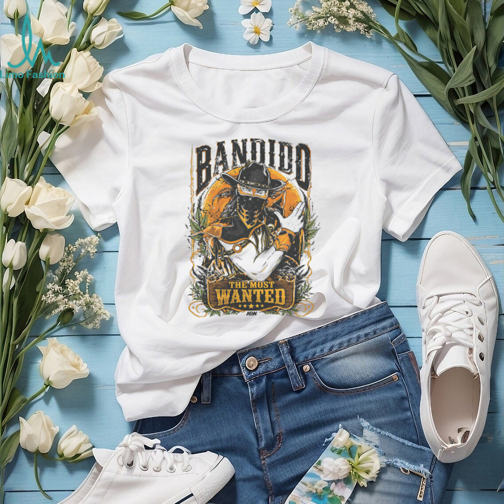 AEW Bandido The Most Wanted Wrestling Pro Logo Graphic T Shirt