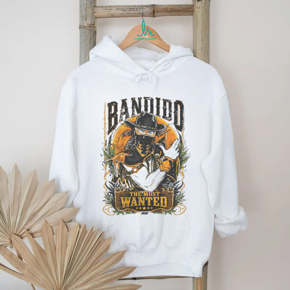AEW Bandido The Most Wanted Wrestling Pro Logo Graphic T Shirt