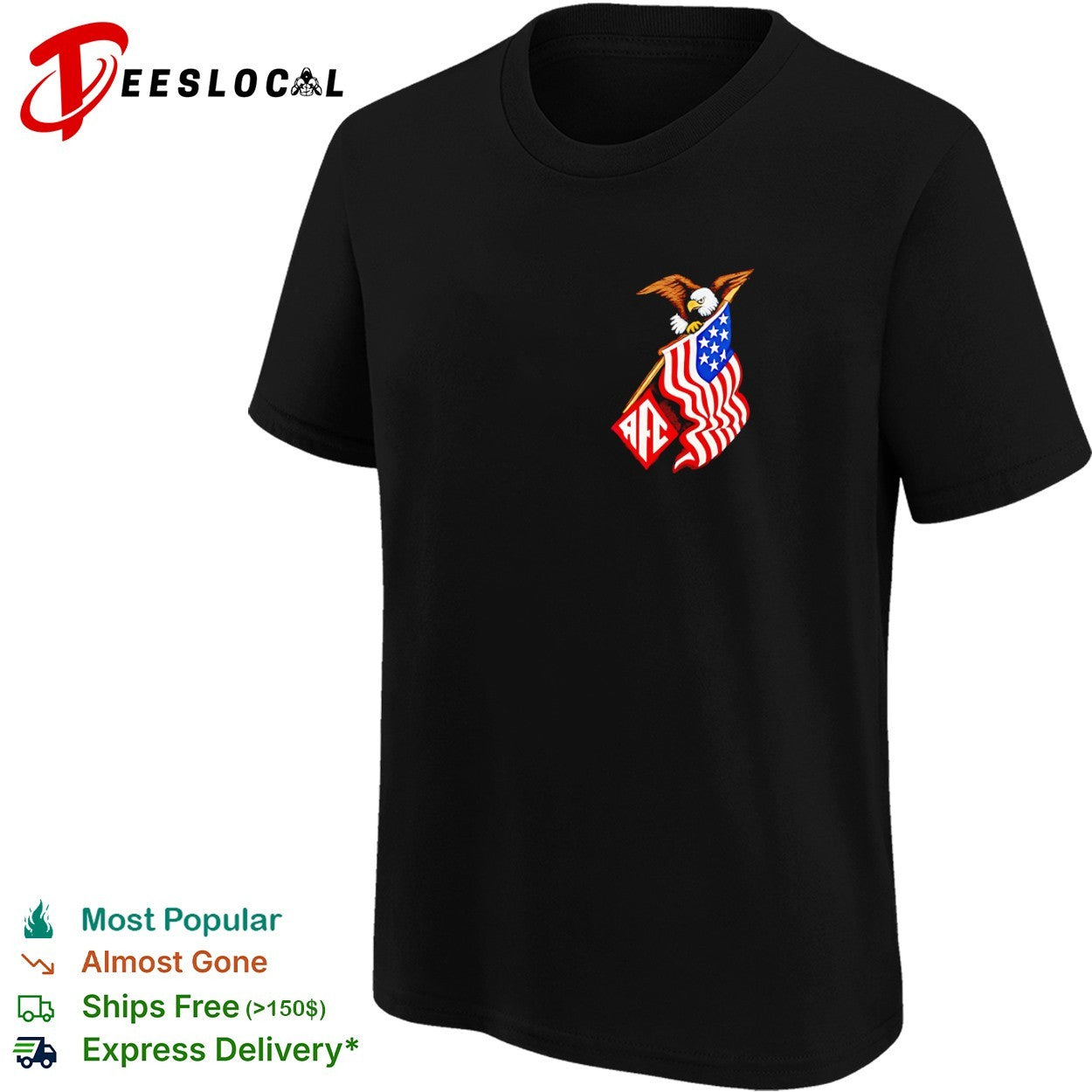 AFC bald eagle American flag shirt