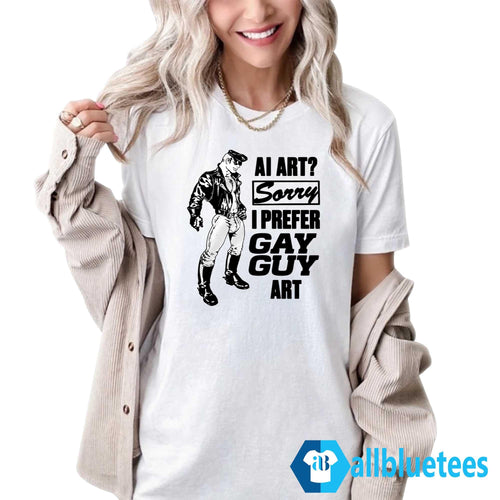 AI Art Sorry I Prefer Gay Guy Art T-Shirt