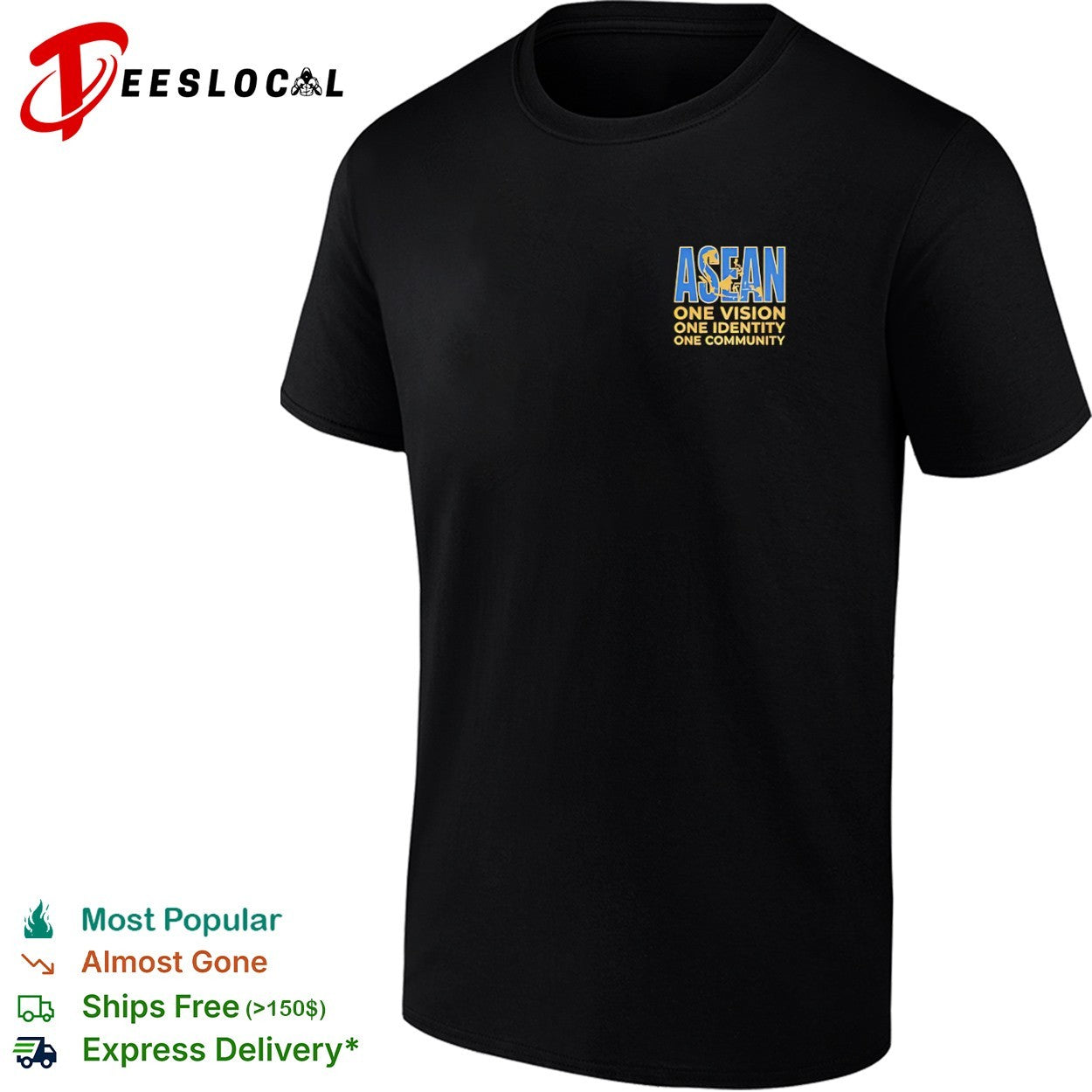 ASEAN flag one vision one identity one community text shirt