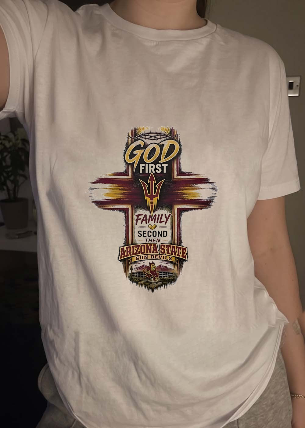 ASU Apparel God First Family Second Then Arizona State Sun Devils T-Shirt