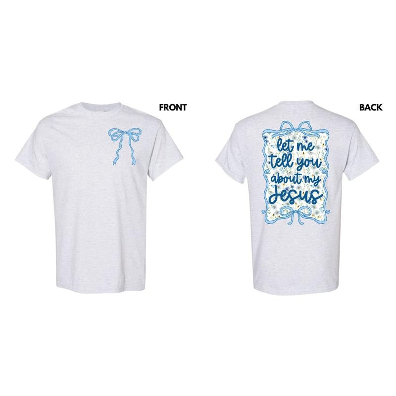 About My Jesus Blue Floral Gildan Short Sleeve T-Shirt 'NLB' Hoodie, Sweatshirt | PodTeesHub.com