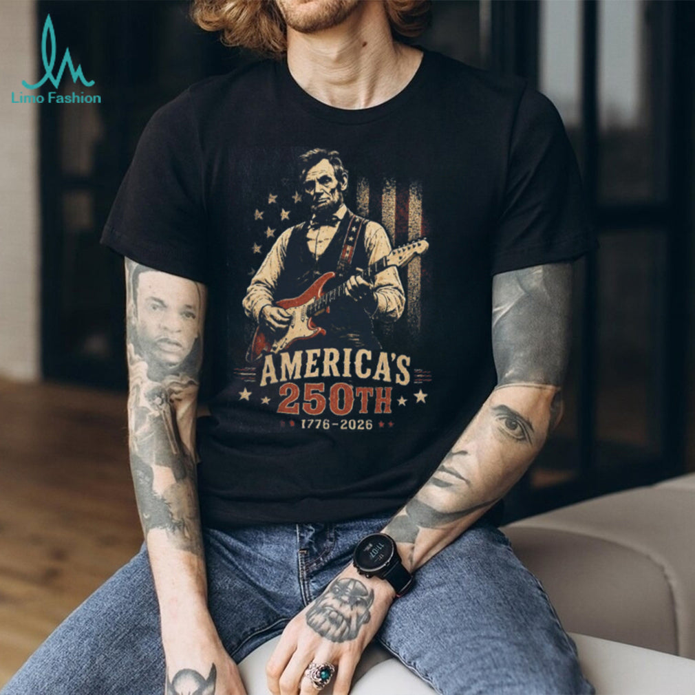 Abraham Lincoln America 250th Anniversary Electric Guitar Graphic Shirt