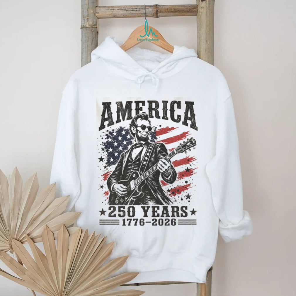 Abraham Lincoln Guitar Hero American 250 Years 1776 2026 Shirt