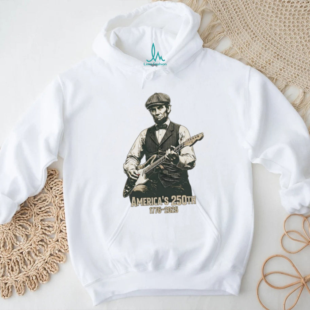 Abraham Lincoln playing electric guitar America’s 250th 1776 2026 shirt