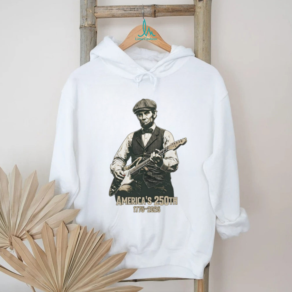Abraham Lincoln playing electric guitar America’s 250th 1776 2026 shirt