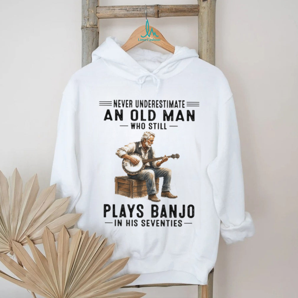 Acoustic Banjo Player Bluegrass Country Music Seventies Birthday Old Man Vintage Gift Shirt