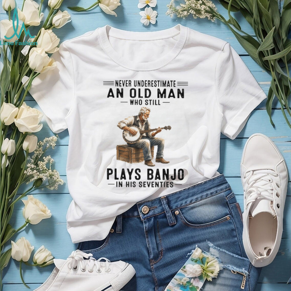 Acoustic Banjo Player Bluegrass Country Music Seventies Birthday Old Man Vintage Gift Shirt