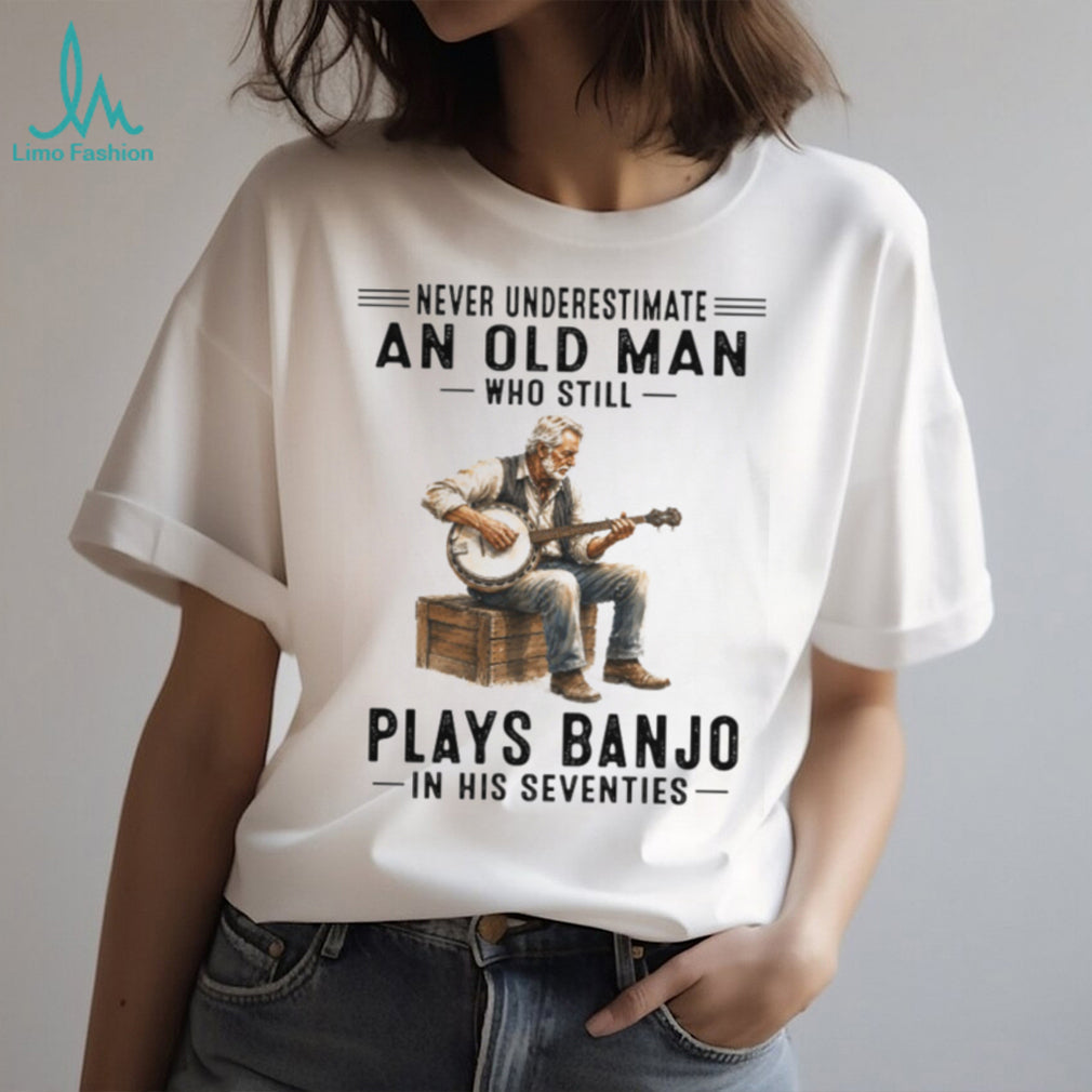 Acoustic Banjo Player Bluegrass Country Music Seventies Birthday Old Man Vintage Gift Shirt