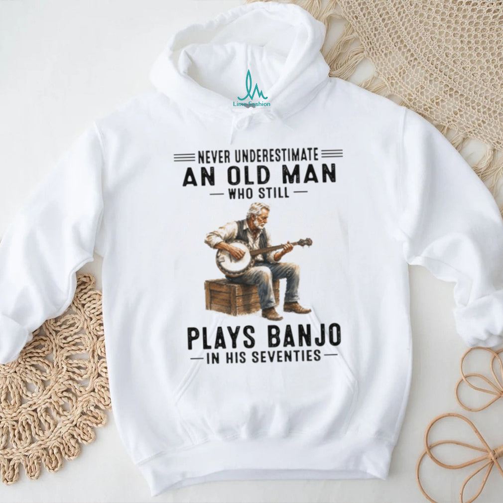 Acoustic Banjo Player Bluegrass Country Music Seventies Birthday Old Man Vintage Gift Shirt