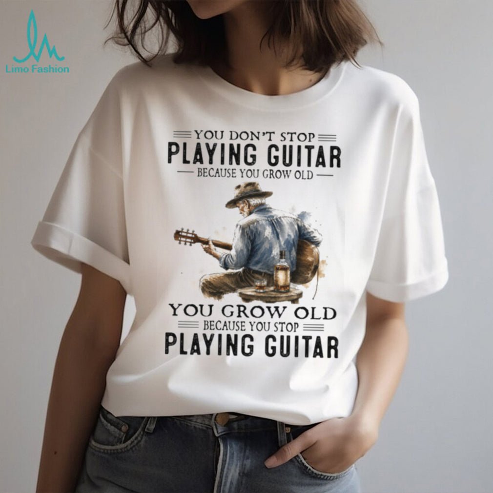 Acoustic Guitar Player Bourbon Whiskey Vintage Country Music Retro Hobby Gift Men Shirt