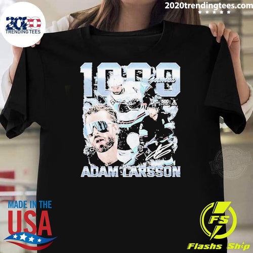 Adam Larsson Seattle Kraken Hockey 1000 Games F&b Signature Shirt