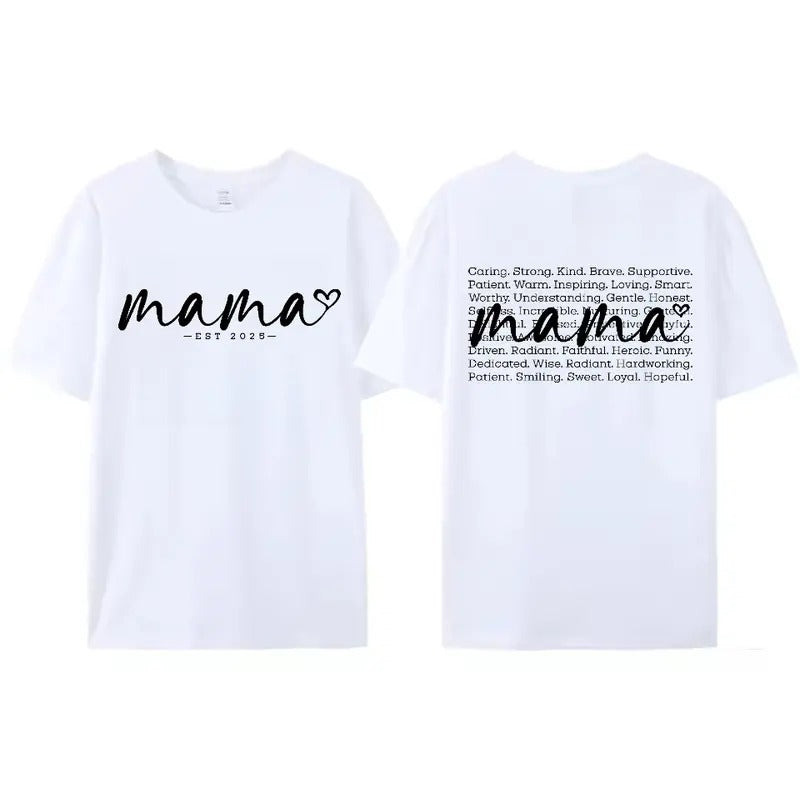 Adorable Cat - Themed T - Shirt for Cat Moms with "Cat MOM" and "Mom" Paw