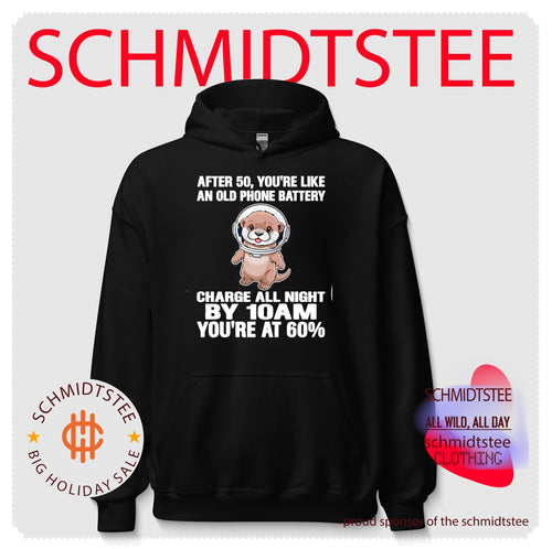 After 50 you’re like an old phone battery charge otter cartoon shirt