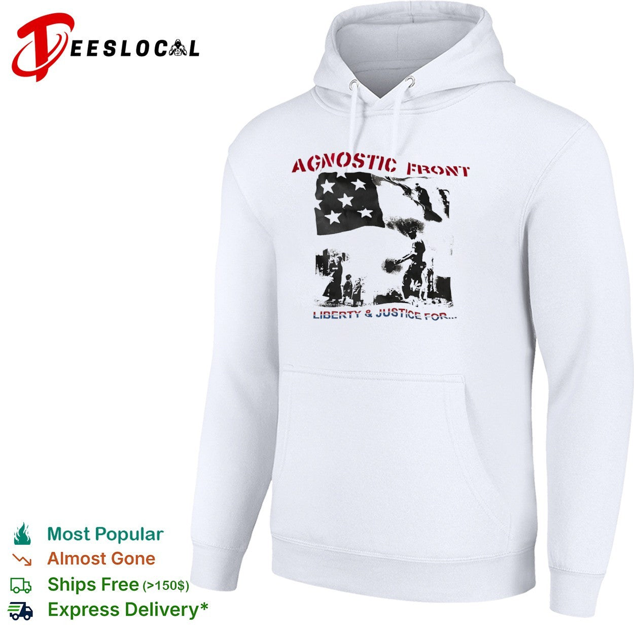 Agnostic Front Liberty and Justice for Flag Military shirt