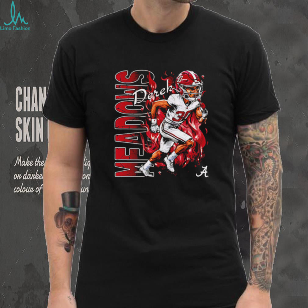 Alabama Football Meadows Player Fire Graphic Sports T Shirt
