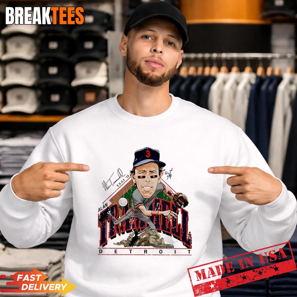 Alan Trammell Detroit Tigers MLB Signature Caricature T-Shirt