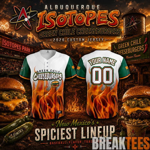 Albuquerque Isotopes Green Chile Cheeseburgers 2026 Custom Jersey