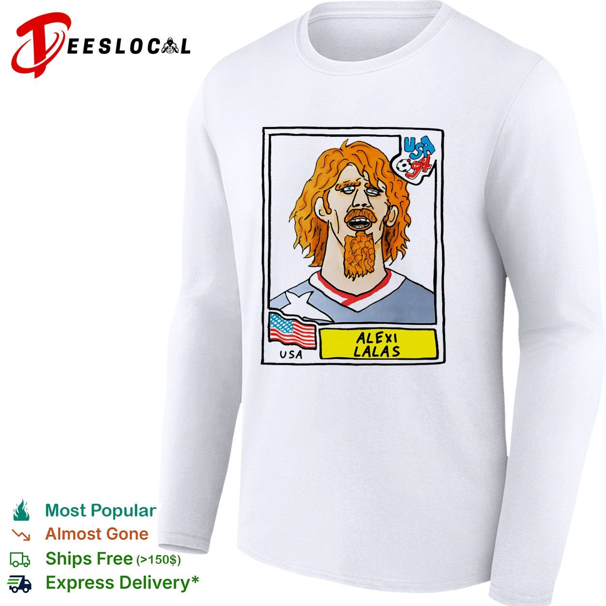 Alexi Lalas USA soccer player vintage world cup collectible card shirt