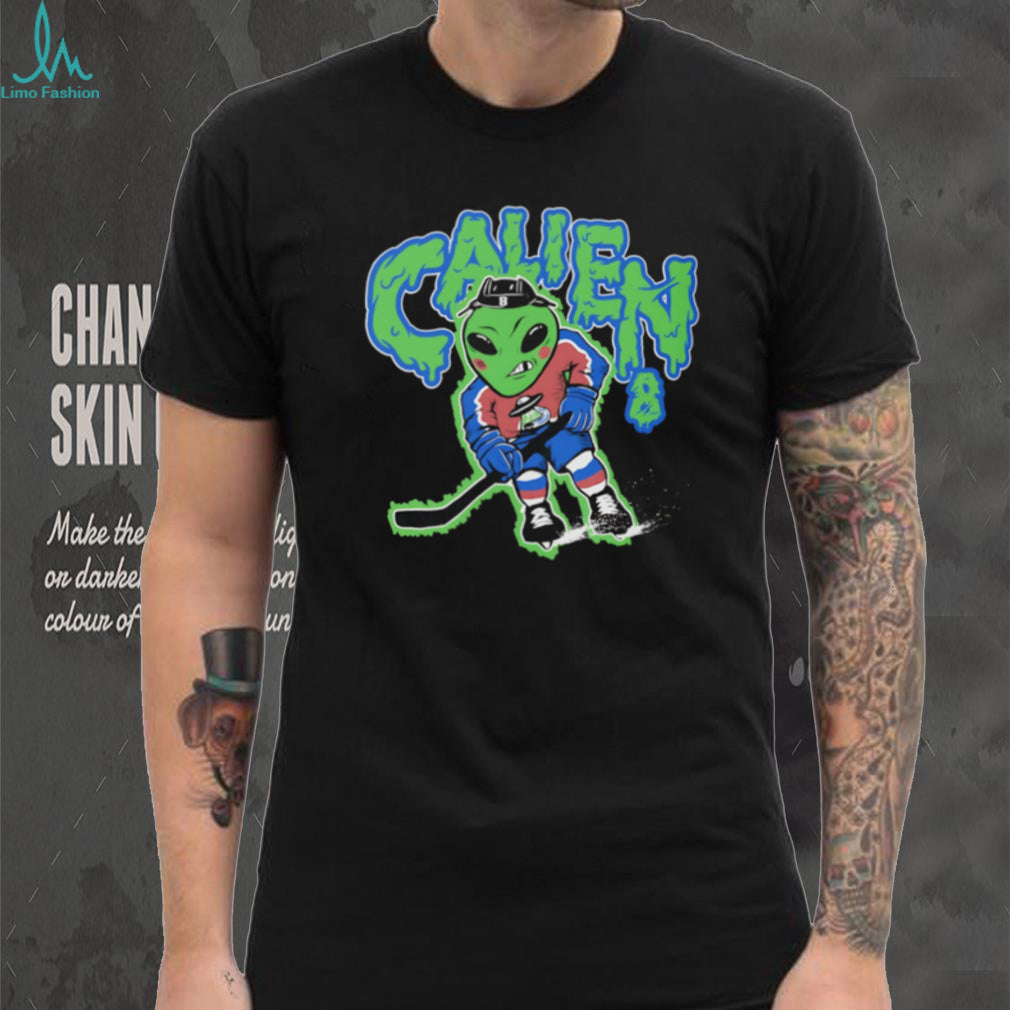 Alien Hockey Player Mascot Funny Slime Graphic T Shirt