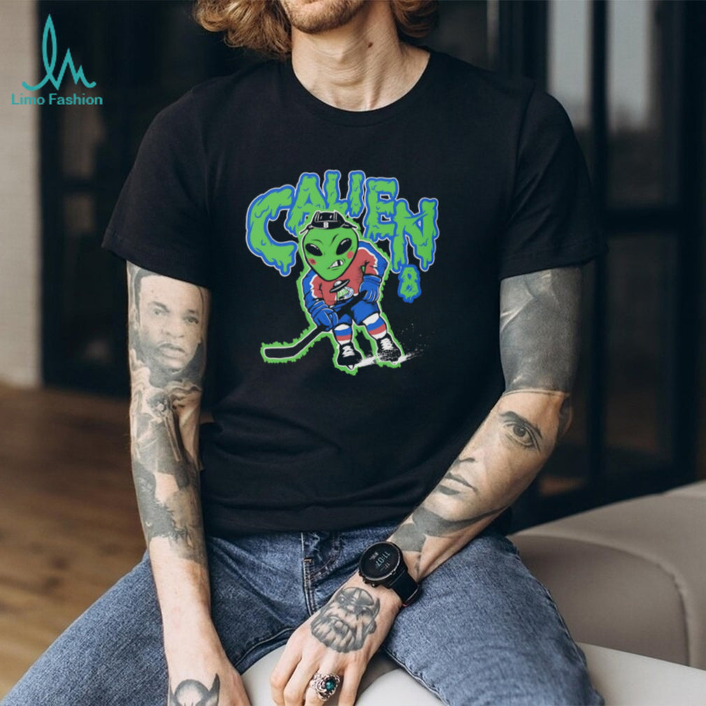 Alien Hockey Player Mascot Funny Slime Graphic T Shirt