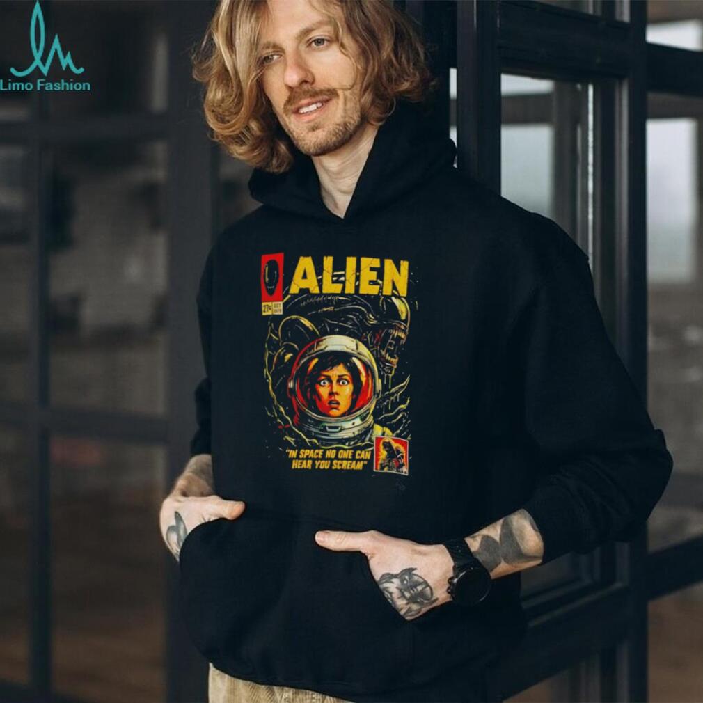 Alien Movie 1979 Comic In Space No One Can Hear You Scream shirt