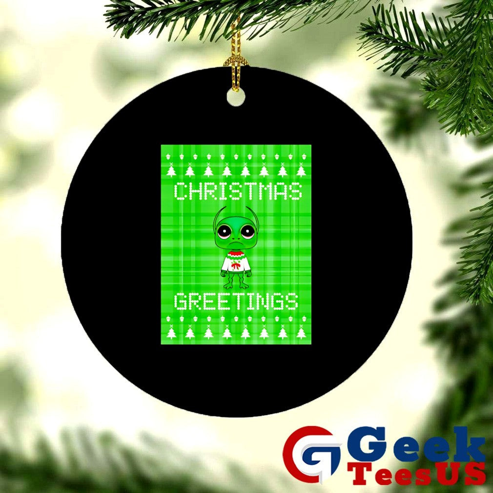 Alien Sci Fi ugly Christmas Greetings shirt
