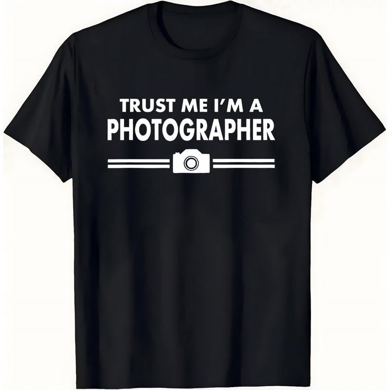 All-season breathable Cotton T-shirt trust me I'm a photographer oversized streetwear tee lightweight casual Hoodie,...