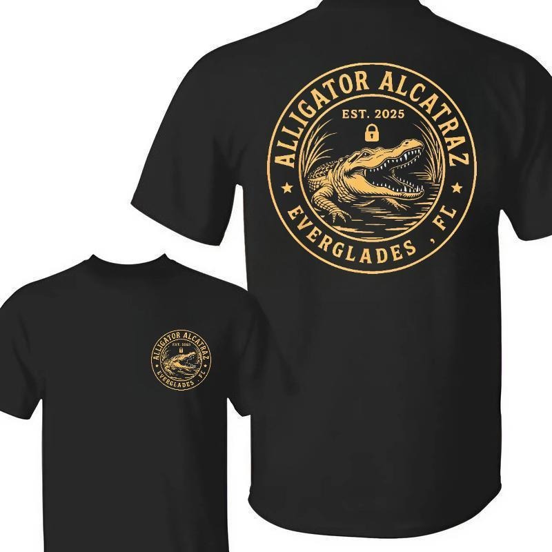 Alligator Alcatraz Florida Everglades Funny T-Shirt, Dark Humor Shirt, Funny Florida Gift, MAGA Shirt, Casual Cotton Top...