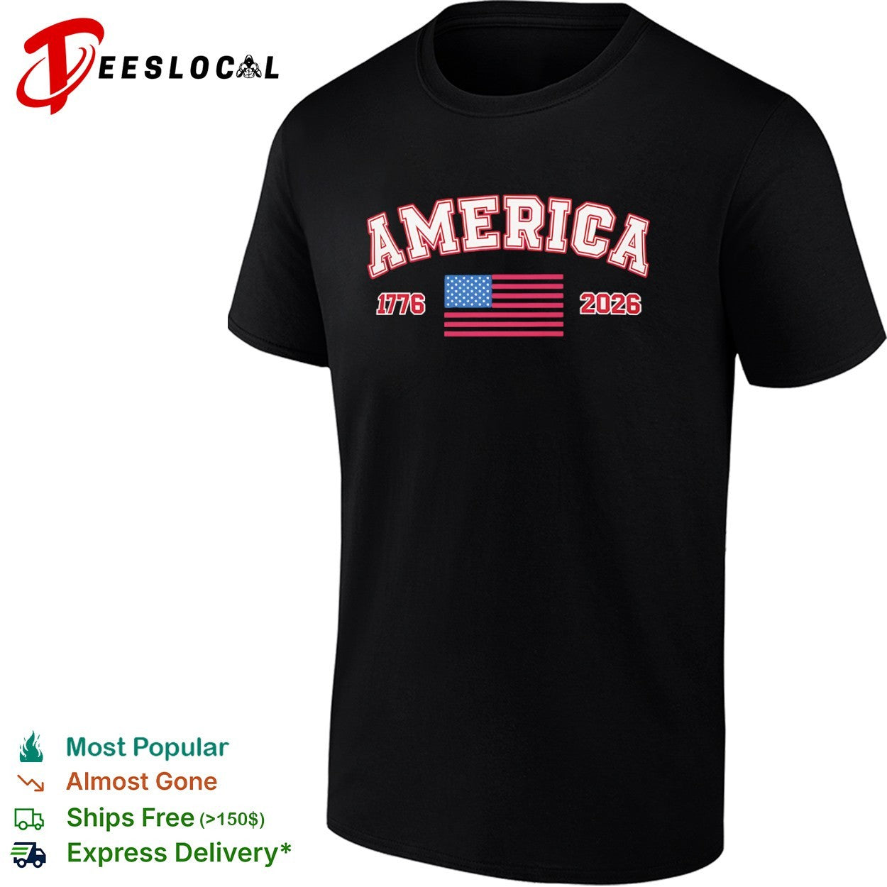 America 1776 2026 United States Flag Independence shirt