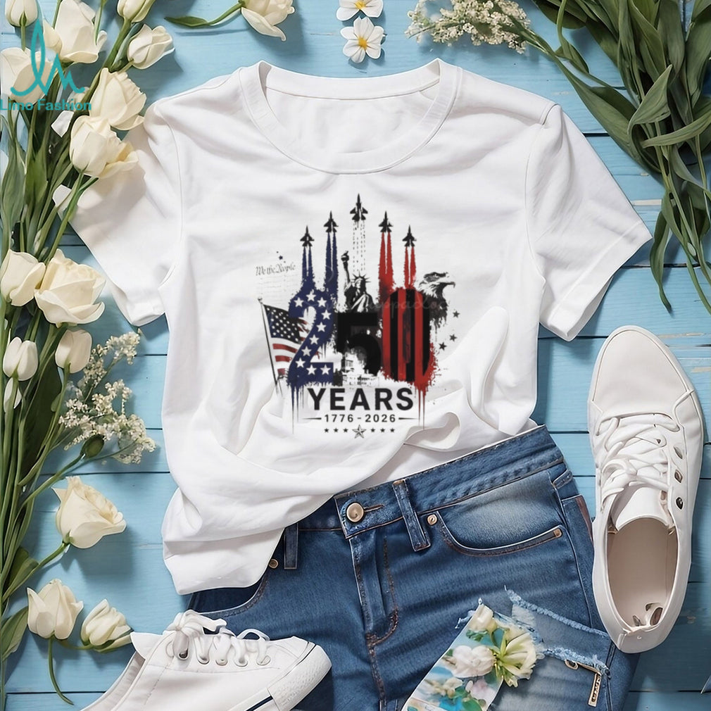 America 250 Years Fighter Jets Eagle Liberty Patriotic T Shirt
