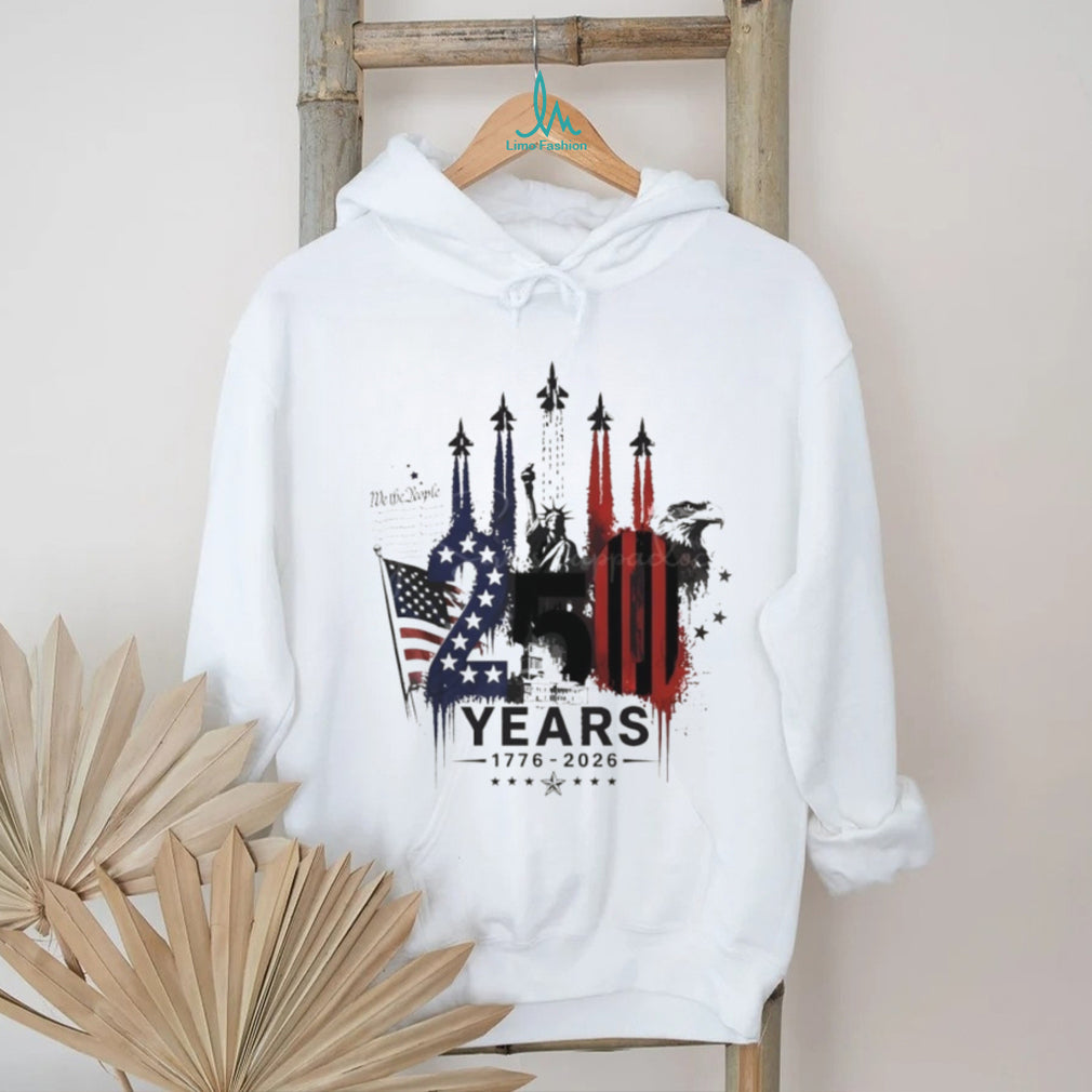 America 250 Years Fighter Jets Eagle Liberty Patriotic T Shirt