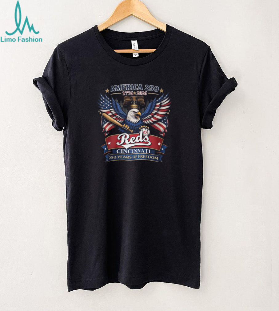 America 250 Years Of Freedom Cincinnati Reds Baseball Eagle Liberty Bell T Shirt