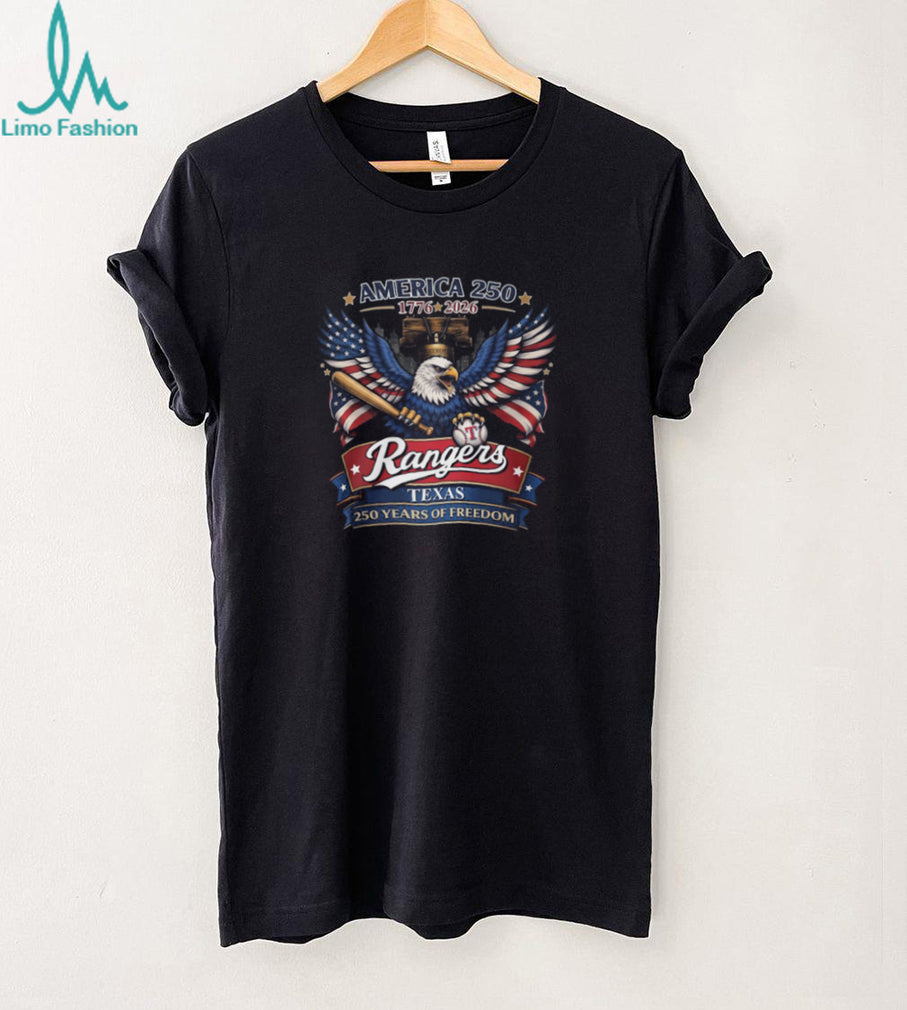 America 250 Years Of Freedom Texas Rangers Baseball Eagle Liberty Bell T Shirt
