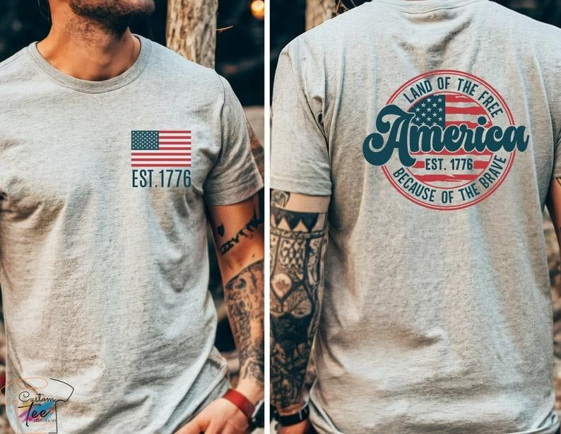America Flag Shirt, 4th of July Shirts, Retro USA Graphic Tee, Star American Graphic Tee, Retro USA Shirt, Red White and...