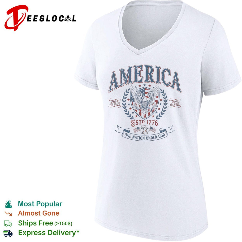America Home of the Brave Land of the Free Estd 1776 One Nation Under God shirt