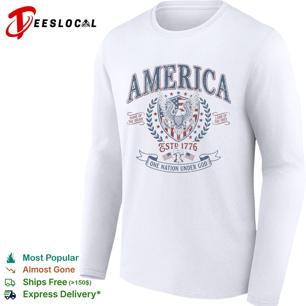 America Home of the Brave Land of the Free Estd 1776 One Nation Under God shirt