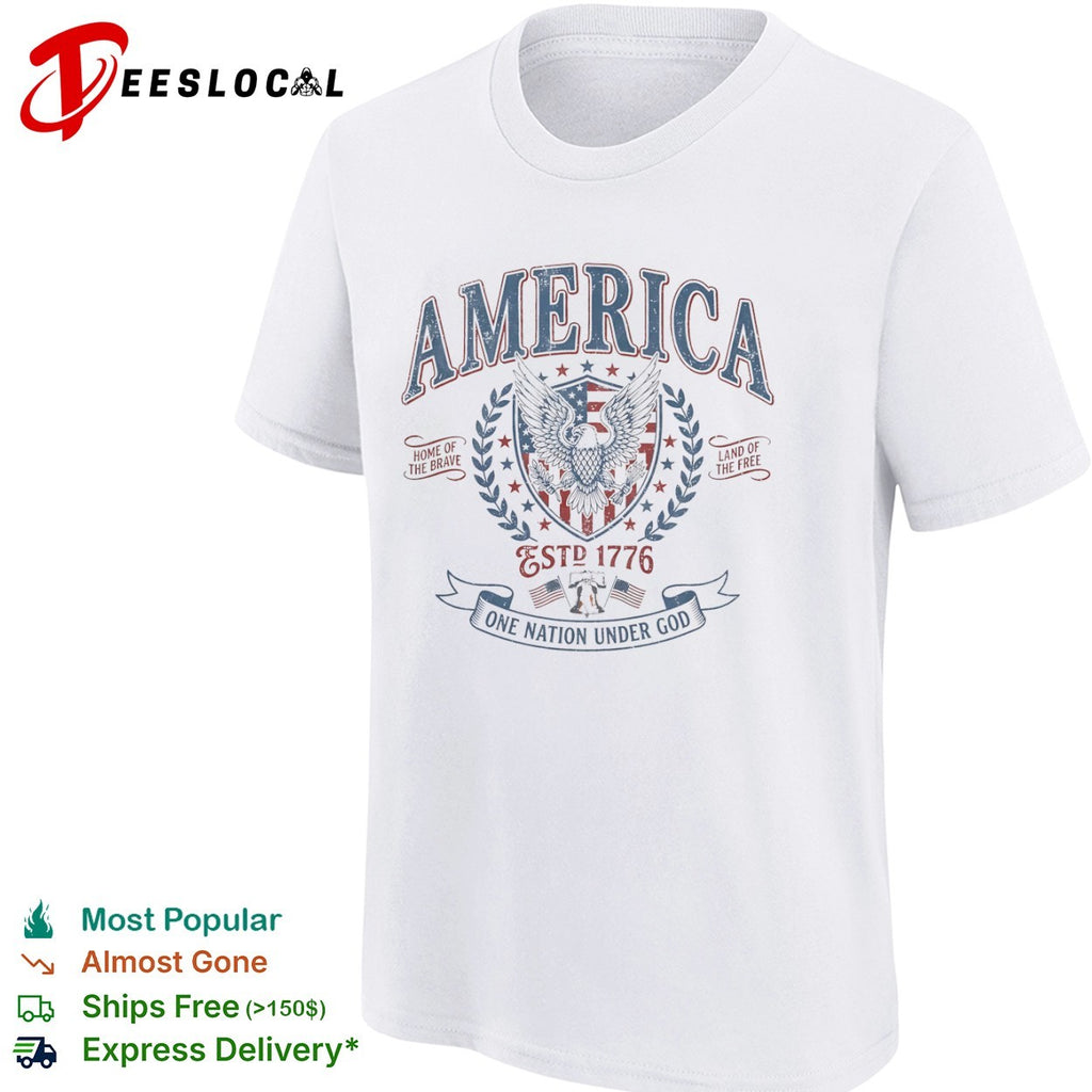 America Home of the Brave Land of the Free Estd 1776 One Nation Under God shirt