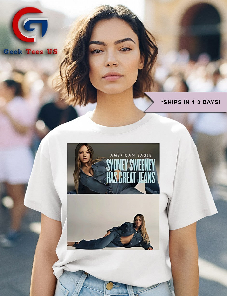 American Eagle Sydney Sweeney has great jeans shirt