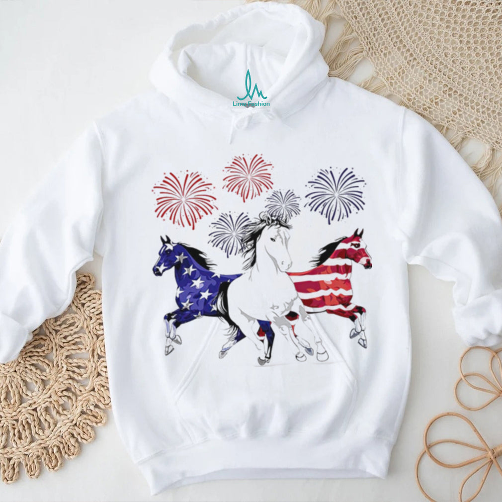 American Horse Patriotism 250th Anniversary Fireworks Shirt