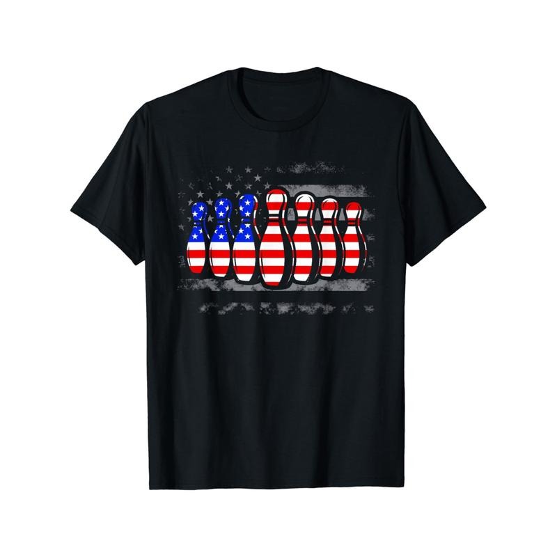 American Independence Day T-shirt bowling usa american flag bowler black -1 tokwear Tee Hoodie, Sweatshirt | PodTeesHub.com