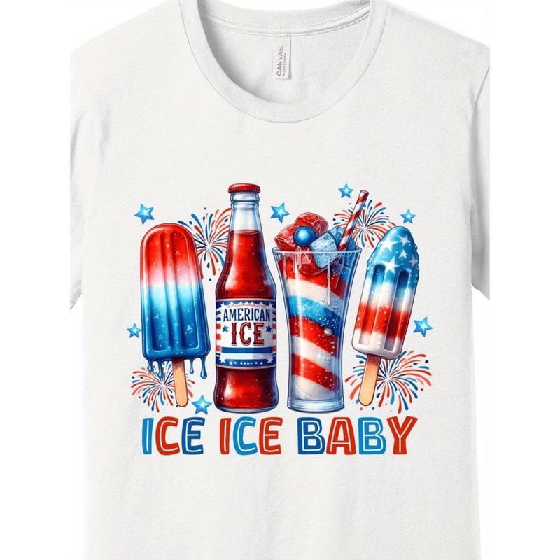American Independence Day T-shirt mens patriotic drinks graphic t american soft brea able sleeve tee machine washable...